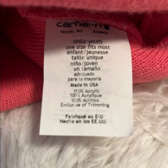 Carhartt Pink Knit Beanie Hat - Picture 2 of 3
